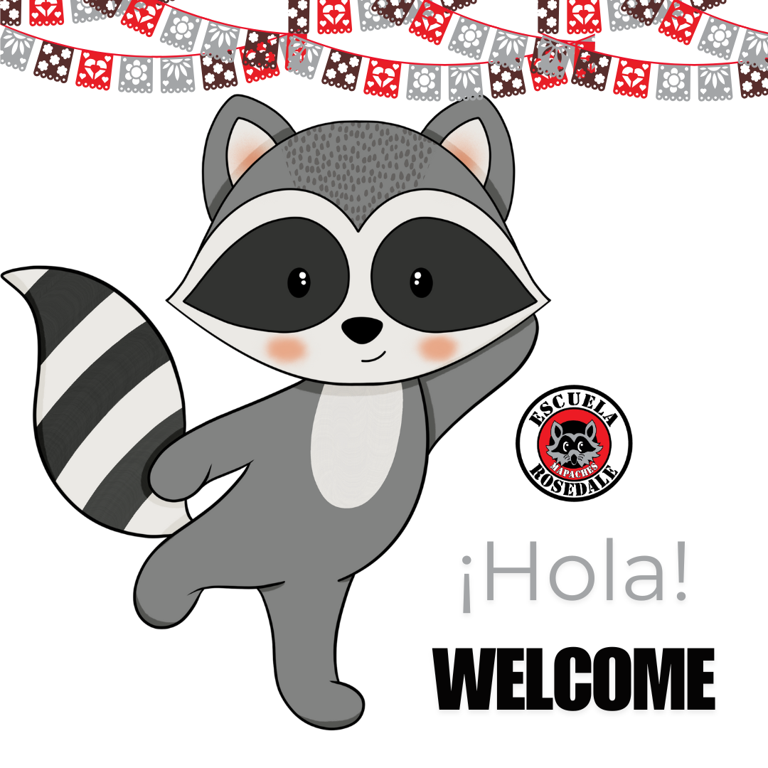 Raccoon cartoon with words Welcome